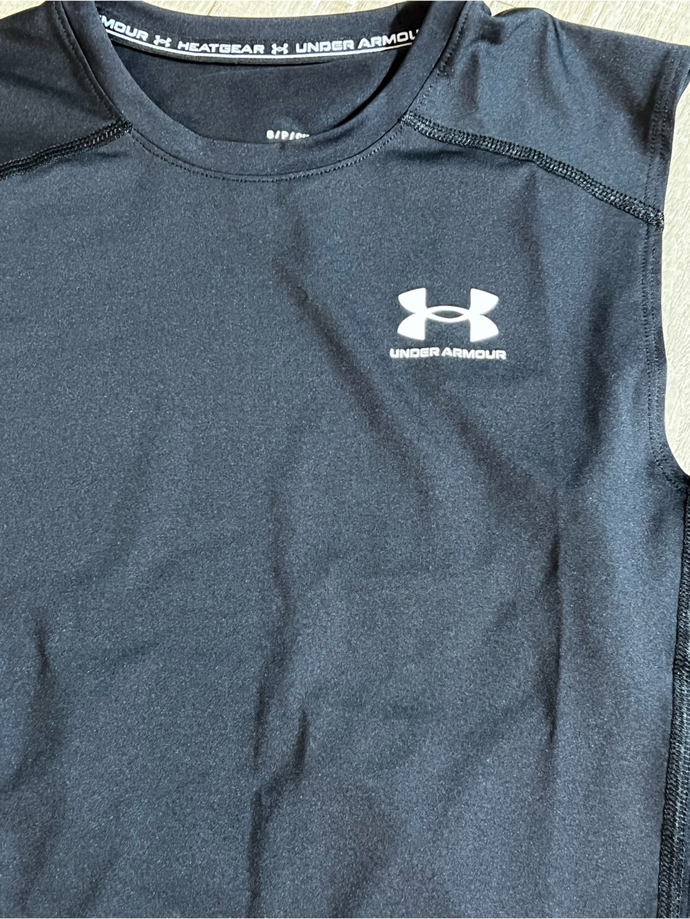 Under Armour HeatGear Compression Sleeveless‎ Shirt Black Men’s Small tank top - Picture 6 of 12